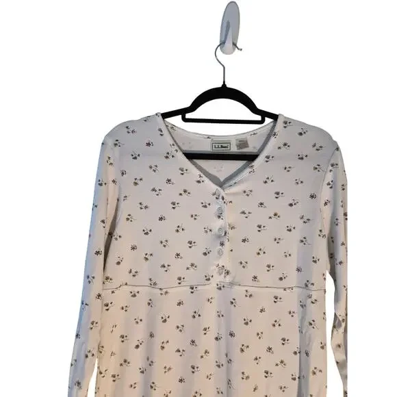 L.L. Bean 100% Cotton Floral Nightgown - Picture 4 of 6